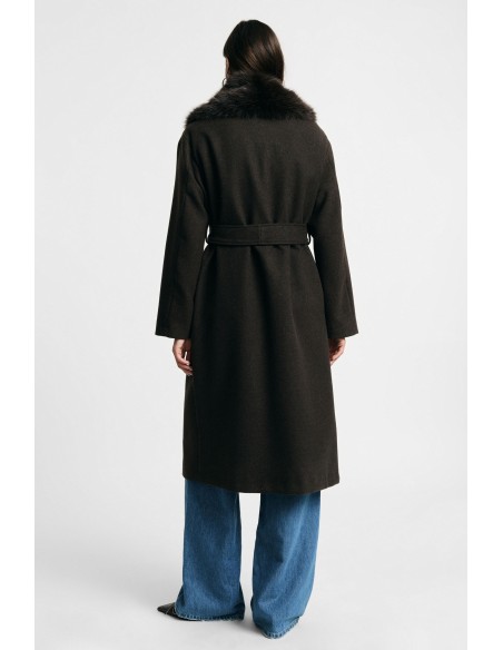 Manteau long avec col maxi en fourrure, s’il vous plaît