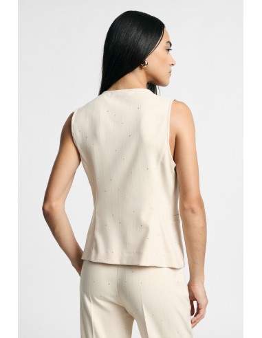 Gilet à col en V avec poches passepoilées Please