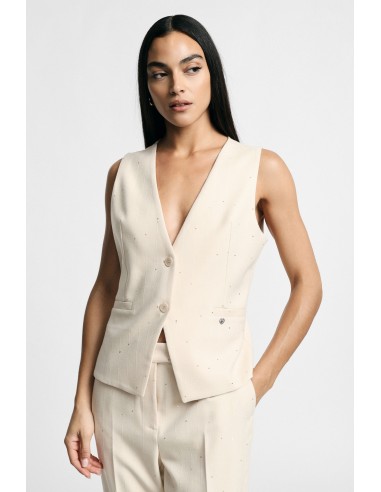 Gilet à col en V avec poches passepoilées Please