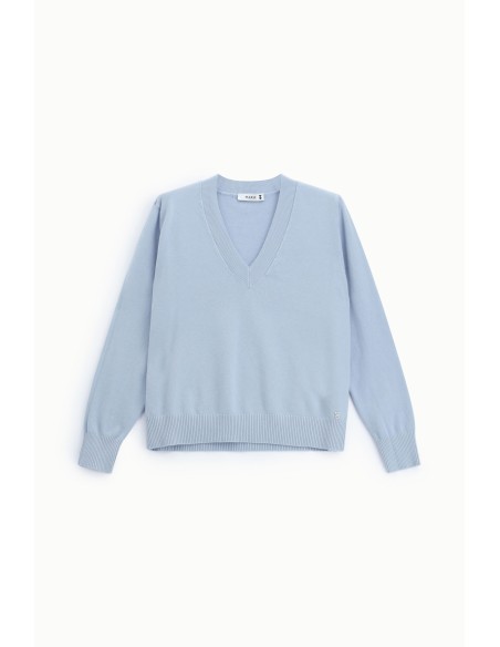 Pull col en V coupe regular en maille, s’il vous plaît
