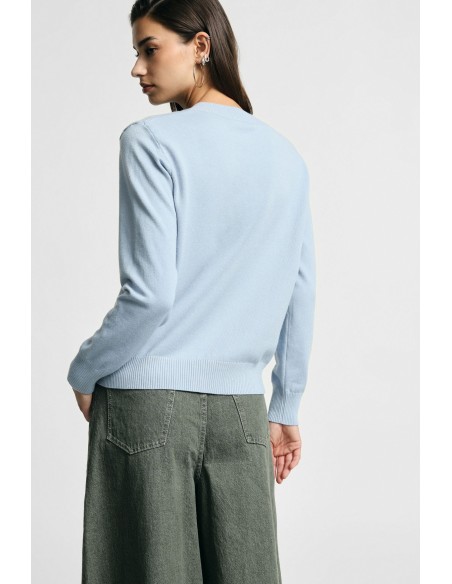 Pull col en V coupe regular en maille, s’il vous plaît