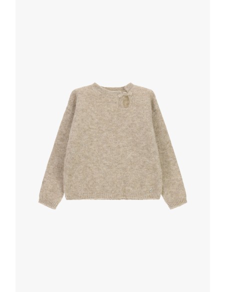 Pull à col rond avec détail ajouré Please