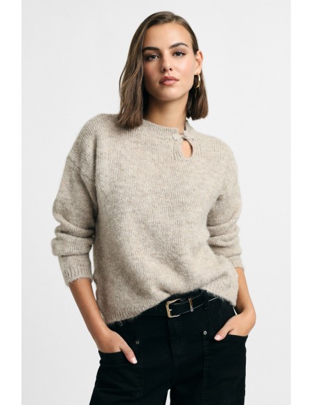 Pull à col rond avec détail ajouré Please