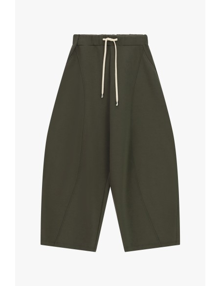 Pantalon palazzo cropped avec cordon de serrage à la taille.