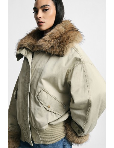 Parka courte à capuche avec détails en fourrure Please