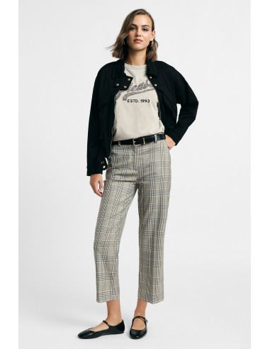 Geruite pantalon met rechte pijpen, alstublieft