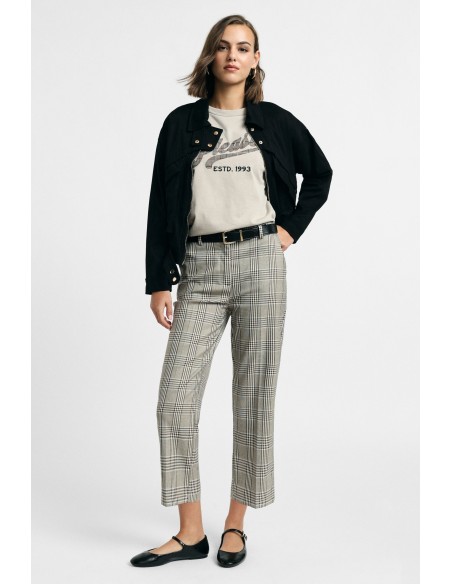 Pantalon de tailleur à carreaux, jambe droite, s’il vous plaît