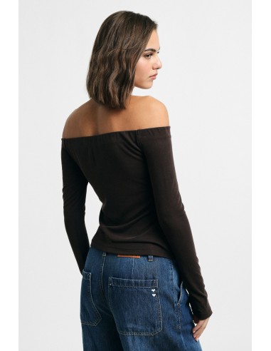 Pull à épaules dénudées à manches longues, s’il vous plaît
