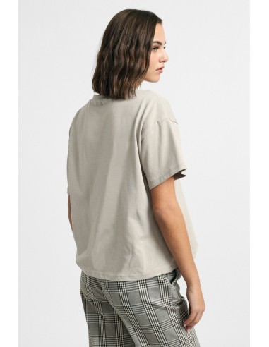 T-shirt ample à col rond avec imprimé frontal Please