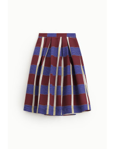 Dixie halflange geplooide rok met geometrisch patroon