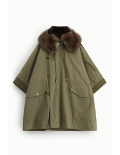 Manteau oversize avec brandebourgs et col en fourrure Dixie 2