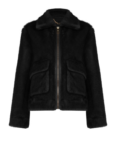 Blouson court en fausse fourrure douce avec maxi poches Rinascimento