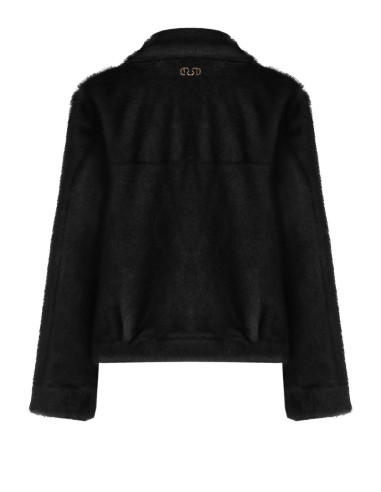 Blouson court en fausse fourrure douce avec maxi poches Rinascimento