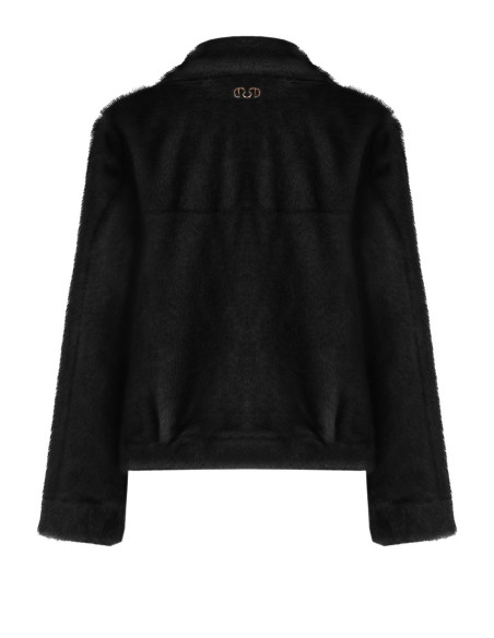 Blouson court en fausse fourrure douce avec maxi poches Rinascimento