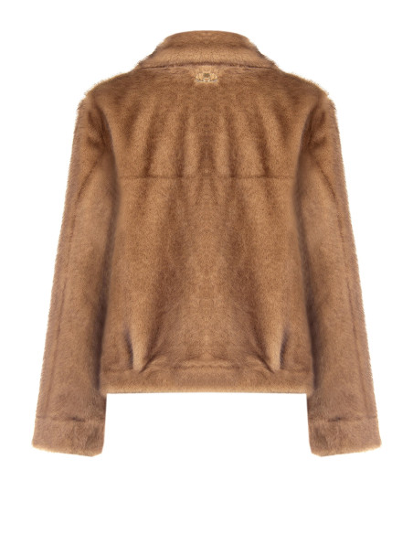 Blouson court en fausse fourrure douce avec maxi poches Rinascimento