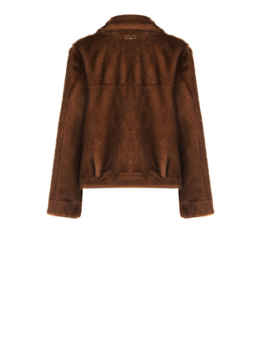 Blouson court en fausse fourrure douce avec maxi poches Rinascimento