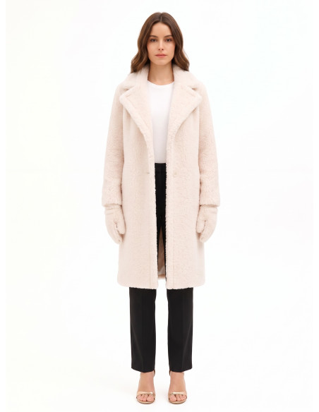 Manteau long en fausse fourrure avec gants assortis Rinascimento