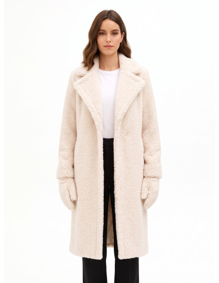 Manteau long en fausse fourrure avec gants assortis Rinascimento