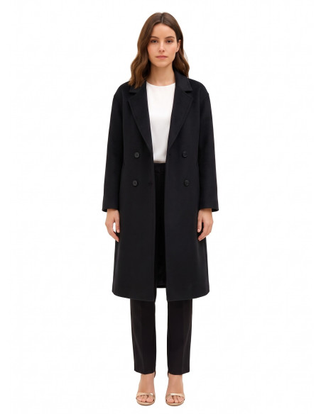 Manteau long fait main en drap de laine mélangée Rinascimento