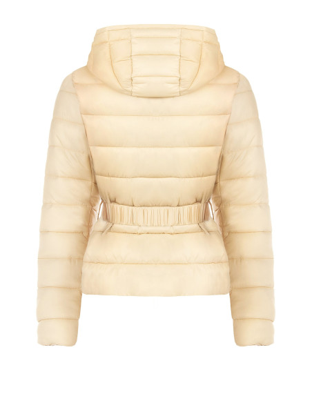 Doudoune courte cintrée avec capuche et ceinture élastique Rinascimento