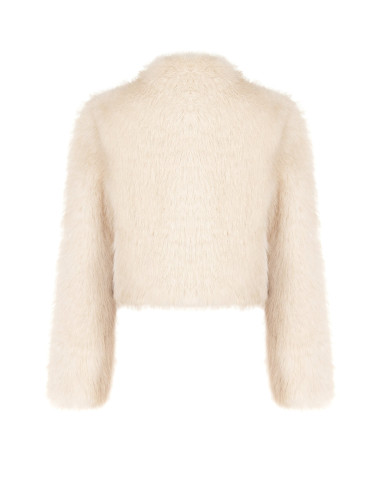 Manteau court en fausse fourrure avec perles ton sur ton Rinascimento