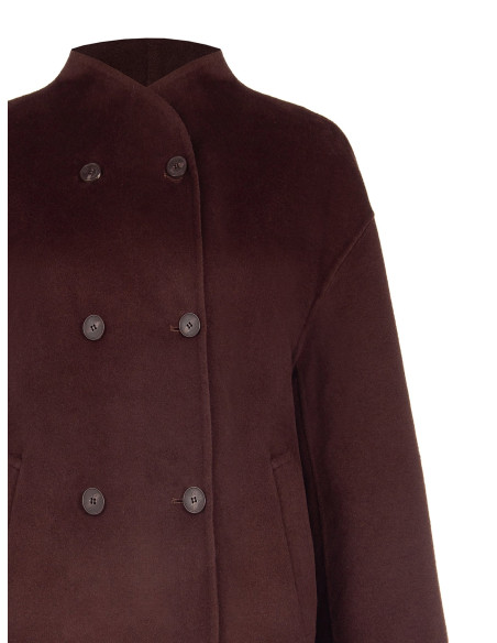Manteau court oversize fait main en drap de laine mélangée Rinascimento