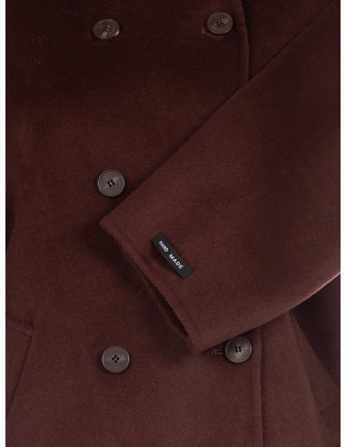 Manteau court oversize fait main en drap de laine mélangée Rinascimento