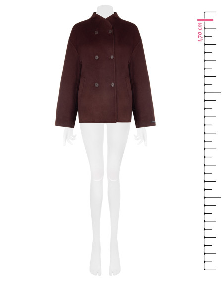 Manteau court oversize fait main en drap de laine mélangée Rinascimento