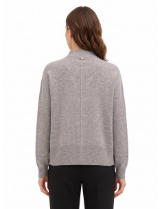 Pull-over oversize à col montant en laine avec couture centrale Rinascimento 2