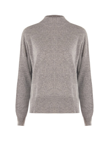 Pull-over oversize à col montant en laine avec couture centrale Rinascimento
