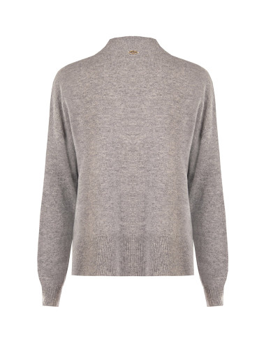 Pull-over oversize à col montant en laine avec couture centrale Rinascimento