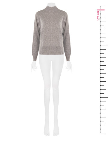 Pull-over oversize à col montant en laine avec couture centrale Rinascimento