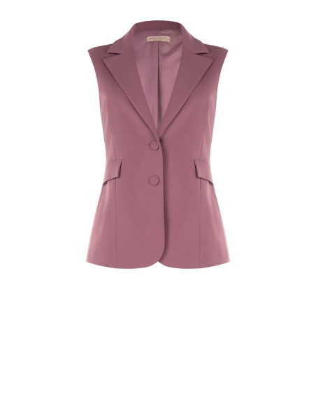 Getailleerd curvy-gilet van scuba-crêpe – Rinascimento Curvy