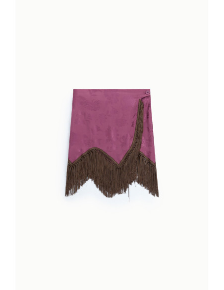 Jupe courte imprimée avec franges décoratives Dixie
