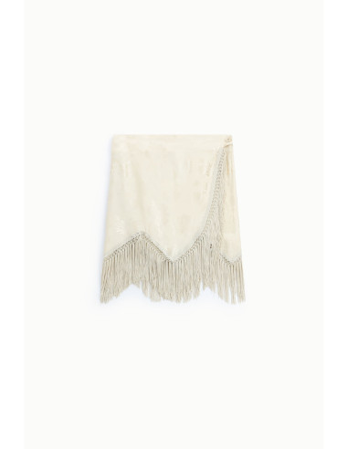 Jupe courte imprimée avec franges décoratives Dixie