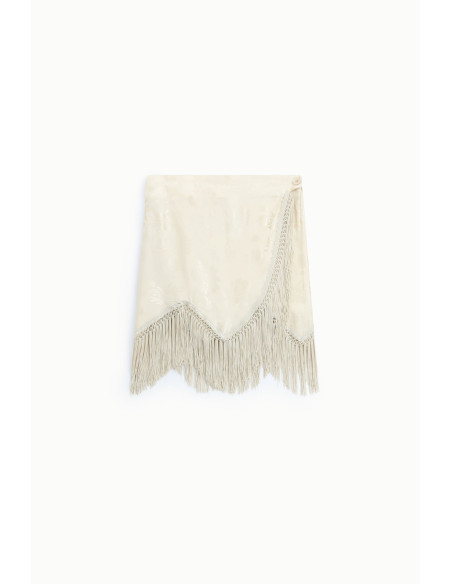 Jupe courte imprimée avec franges décoratives Dixie