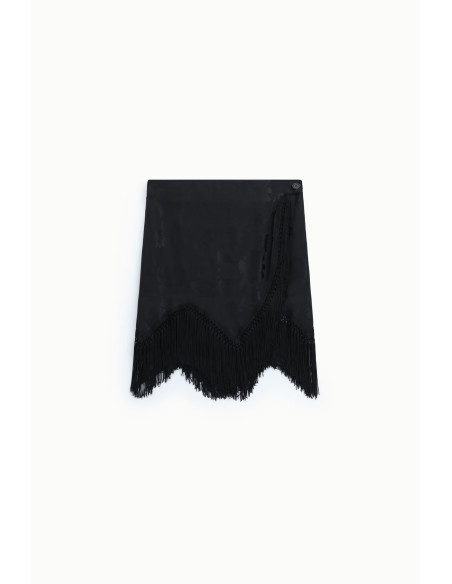 Jupe courte imprimée avec franges décoratives Dixie