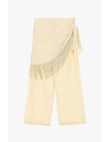 Pantalon palazzo avec empiècement et franges latérales Dixie