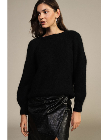 Dixie trui met ronde hals, relaxed fit en logodetail