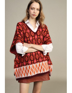 Top jacquard sans manches à motif géométrique Dixie