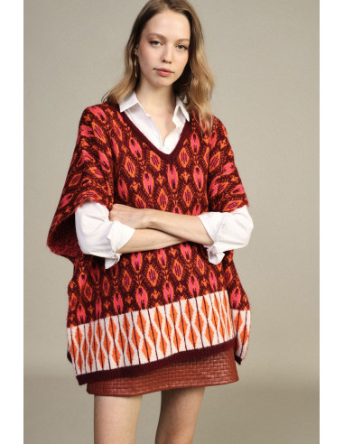 Mouwloze jacquardtop met geometrisch patroon van Dixie