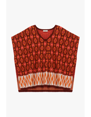 Top jacquard sans manches à motif géométrique Dixie