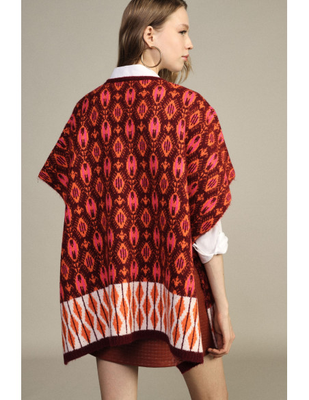 Top jacquard sans manches à motif géométrique Dixie