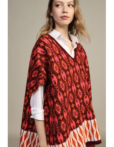 Top jacquard sans manches à motif géométrique Dixie