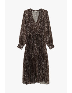 Robe midi à motifs avec ceinture et manches longues Dixie 2
