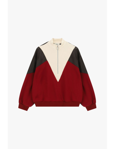 Sweat zippé sans capuche avec détails géométriques Dixie