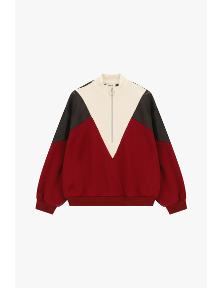 Sweat zippé sans capuche avec détails géométriques Dixie