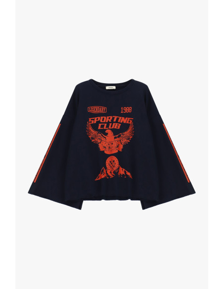 Ruime sweatshirt met opdruk aan de voorkant en wijde mouwen Dixie
