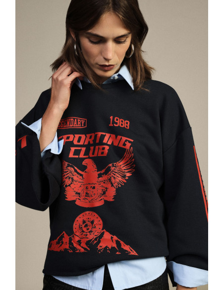 Ruime sweatshirt met opdruk aan de voorkant en wijde mouwen Dixie