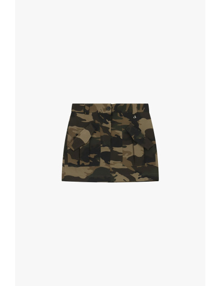 Korte camouflageprint rok met opgestikte zakken van Dixie